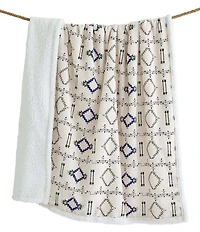 Indigo Hill by HiEnd Accents Arrow and Tribal Patterned Campfire Sherpa Cozy Throw Set
