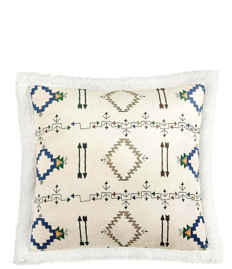 Indigo Hill by HiEnd Accents Arrow and Tribal Patterned Campfire Sherpa Cozy Throw Set