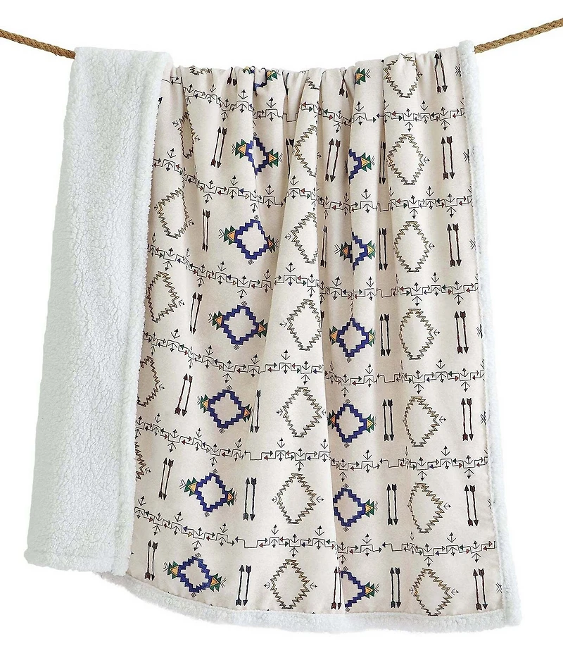 Indigo Hill by HiEnd Accents Arrow Campfire Sherpa Throw
