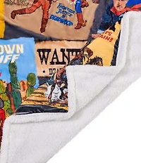 Indigo Hill by HiEnd Accents Bandits & Heroes Campfire Sherpa Throw Blanket