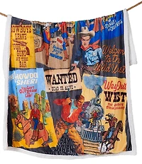 Indigo Hill by HiEnd Accents Bandits & Heroes Campfire Sherpa Throw Blanket
