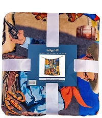 Indigo Hill by HiEnd Accents Bandits & Heroes Campfire Sherpa Throw Blanket