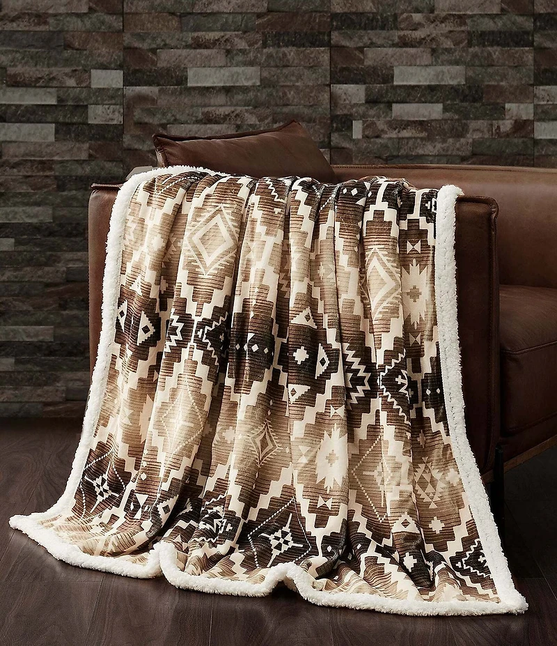 HiEnd Accents x Indigo Hill Chalet Western Campfire Sherpa Throw