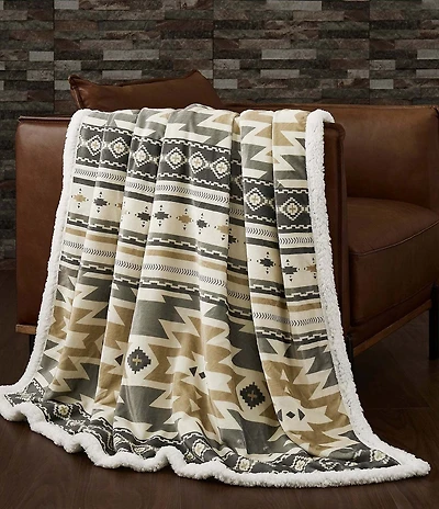 HiEnd Accents x Indigo Hill Desert Sage Southwestern Campfire Sherpa Throw Set