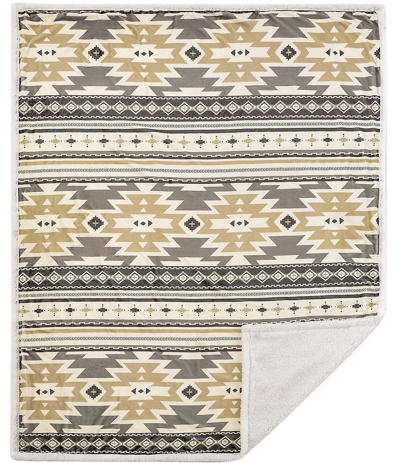 Indigo Hill by HiEnd Accents Desert Sage Southwestern Bold Geometric Patterns Campfire Sherpa Throw