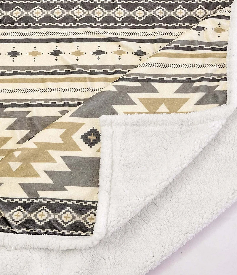 HiEnd Accents x Indigo Hill Desert Sage Campfire Sherpa Throw Blanket