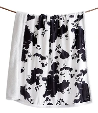 Indigo Hill by HiEnd Accents Elsa Cowhide Print Campfire Sherpa Cozy Throw Set