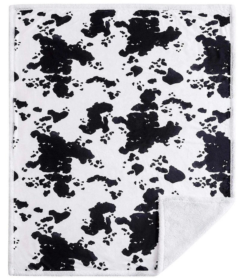 HiEnd Accents x Indigo Hill Elsa Cowhide Print Campfire Sherpa Throw