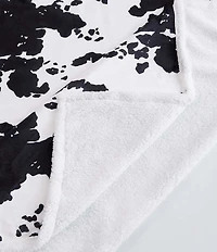 HiEnd Accents x Indigo Hill Elsa Cowhide Print Campfire Sherpa Throw