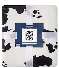 HiEnd Accents x Indigo Hill Elsa Cowhide Print Campfire Sherpa Throw