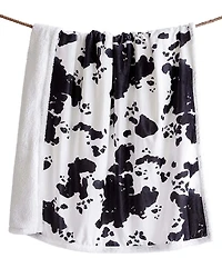 HiEnd Accents x Indigo Hill Elsa Cowhide Print Campfire Sherpa Throw
