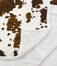 HiEnd Accents x Indigo Hill Elsa Cowhide Print Campfire Sherpa Throw