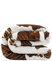 HiEnd Accents x Indigo Hill Elsa Cowhide Print Campfire Sherpa Throw