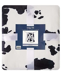 HiEnd Accents x Indigo Hill Elsa Cowhide Print Campfire Sherpa Throw Blanket