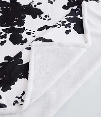 HiEnd Accents x Indigo Hill Elsa Cowhide Print Campfire Sherpa Throw Blanket