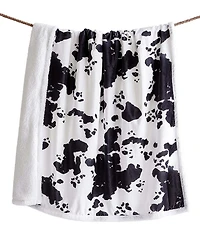 HiEnd Accents x Indigo Hill Elsa Cowhide Print Campfire Sherpa Throw Blanket