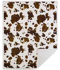 HiEnd Accents x Indigo Hill Elsa Cowhide Print Campfire Sherpa Throw Blanket