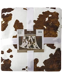 HiEnd Accents x Indigo Hill Elsa Cowhide Print Campfire Sherpa Throw Blanket