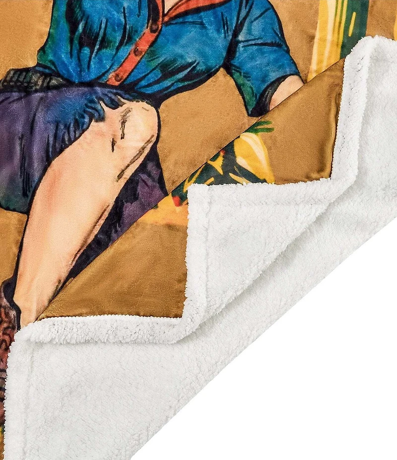 HiEnd Accents x Indigo Hill Gunslinger Campfire Sherpa Accent Pillow & Blanket Throw Set