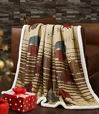 Indigo Hill by HiEnd Accents Home on the Range Buffalo Campfire Sherpa Throw