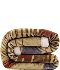 Indigo Hill by HiEnd Accents Home on the Range Buffalo Campfire Sherpa Throw
