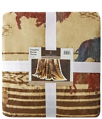 HiEnd Accents x Indigo Hill Home On The Range Buffalo Campfire Sherpa Throw Blanket