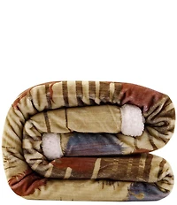 HiEnd Accents x Indigo Hill Home On The Range Buffalo Campfire Sherpa Throw Blanket