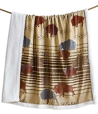 HiEnd Accents x Indigo Hill Home On The Range Buffalo Campfire Sherpa Throw Blanket