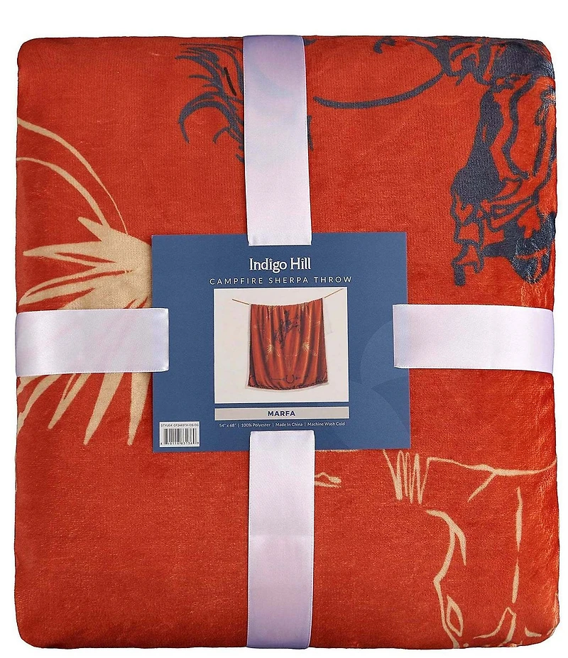 Indigo Hill by HiEnd Accents Marfa Campfire Sherpa-Backed Throw Sunset Rider