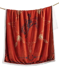 Indigo Hill by HiEnd Accents Marfa Campfire Sherpa-Backed Throw Sunset Rider