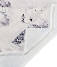 Indigo Hill by HiEnd Accents Ski Toile Campfire Sherpa-Backed Throw