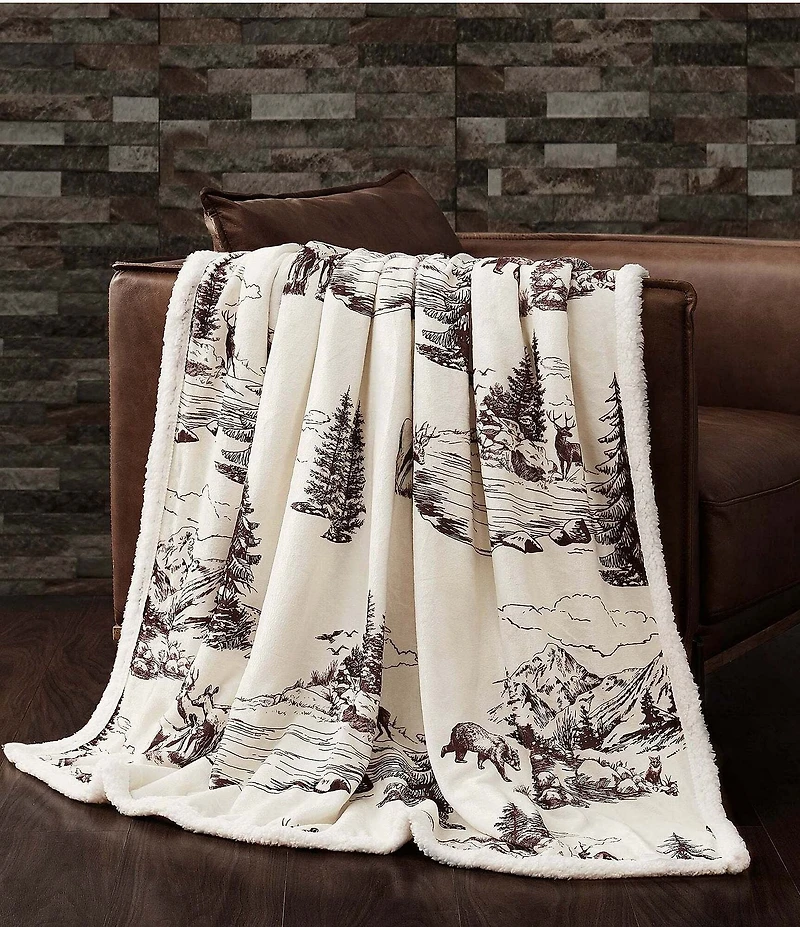 HiEnd Accents x Indigo Hill White Pine Campfire Sherpa Throw Set