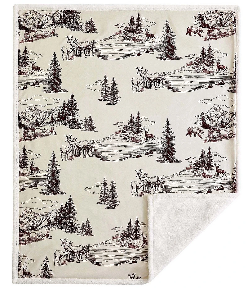 Indigo Hill by HiEnd Accents White Pine Campfire Sherpa Throw