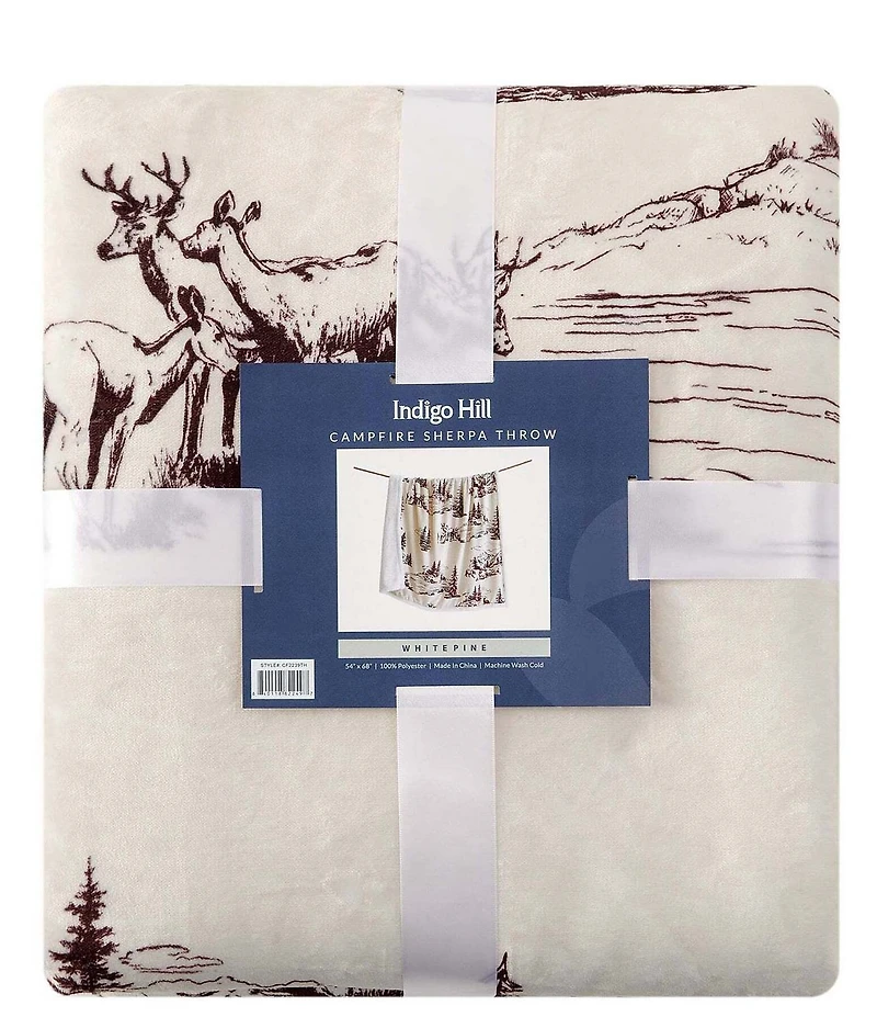 Indigo Hill by HiEnd Accents White Pine Campfire Sherpa Throw