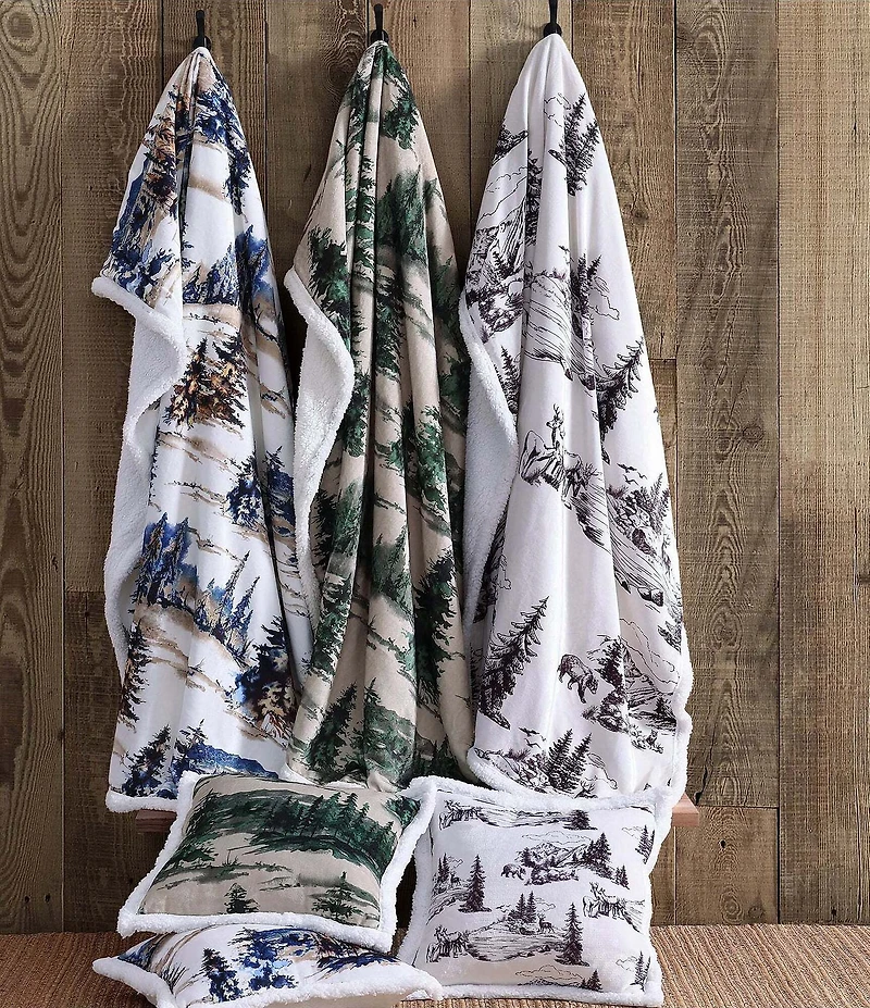HiEnd Accents x Indigo Hill White Pine Campfire Sherpa Throw Blanket
