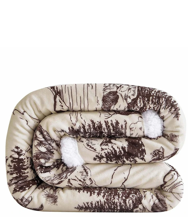 HiEnd Accents x Indigo Hill White Pine Campfire Sherpa Throw Blanket