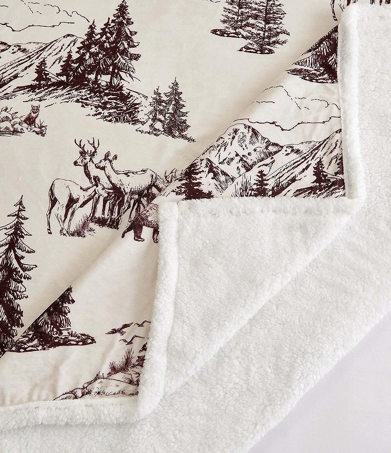 HiEnd Accents x Indigo Hill White Pine Campfire Sherpa Throw Blanket