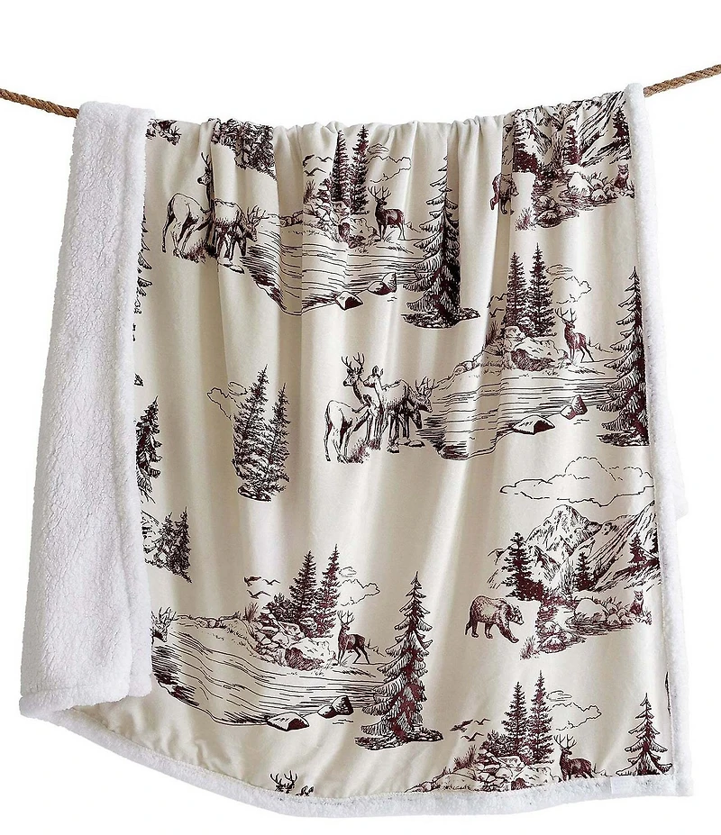 HiEnd Accents x Indigo Hill White Pine Campfire Sherpa Throw Blanket
