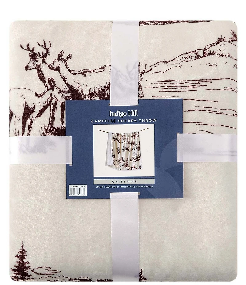HiEnd Accents x Indigo Hill White Pine Campfire Sherpa Throw Blanket