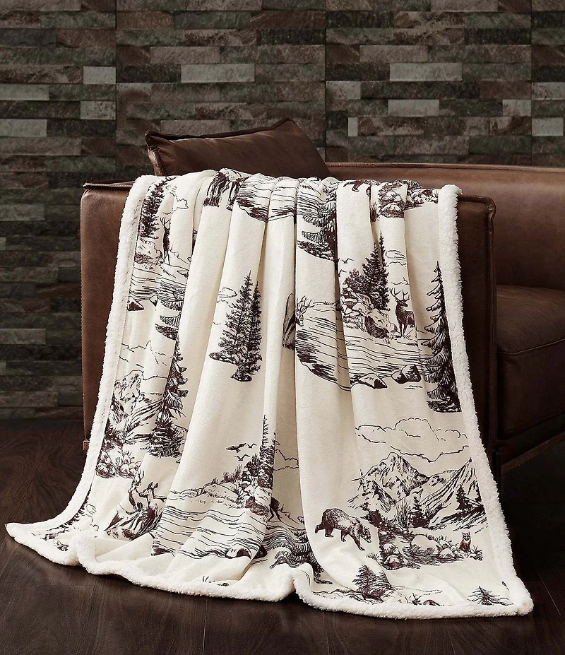HiEnd Accents x Indigo Hill White Pine Campfire Sherpa Throw Blanket