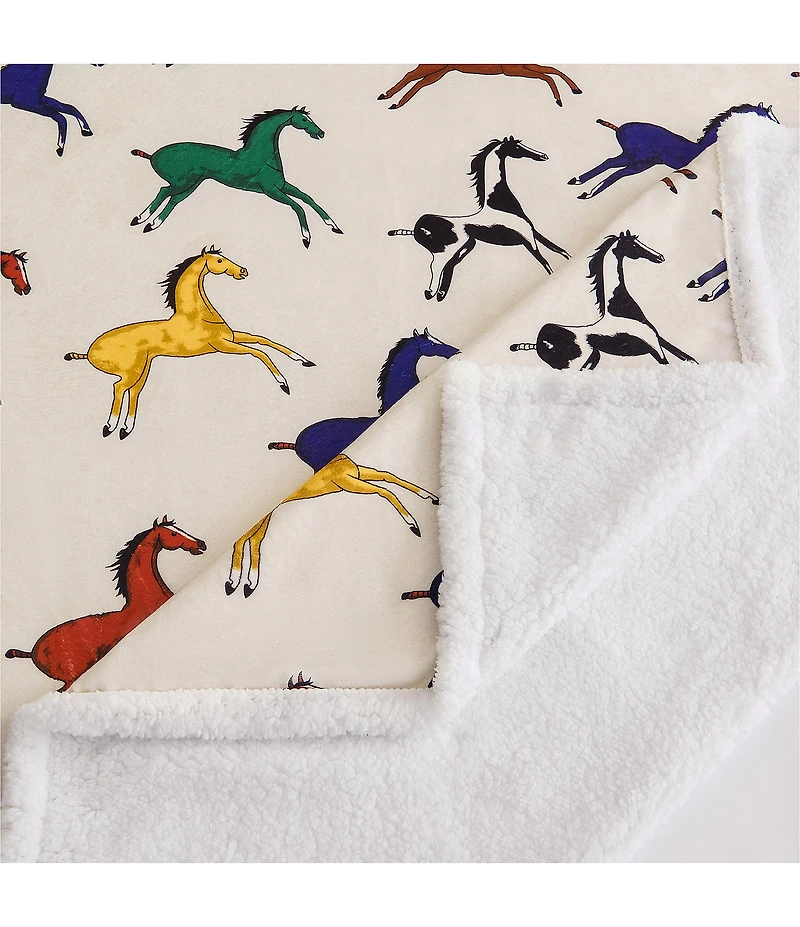 HiEnd Accents x Indigo Hill Wild Horses Campfire Sherpa Western Throw