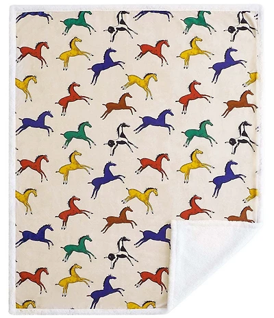 HiEnd Accents x Indigo Hill Wild Horses Campfire Sherpa Western Throw