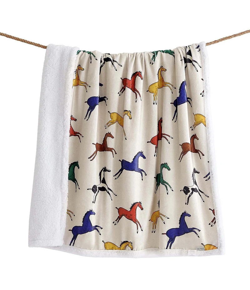 HiEnd Accents x Indigo Hill Wild Horses Campfire Sherpa Western Throw