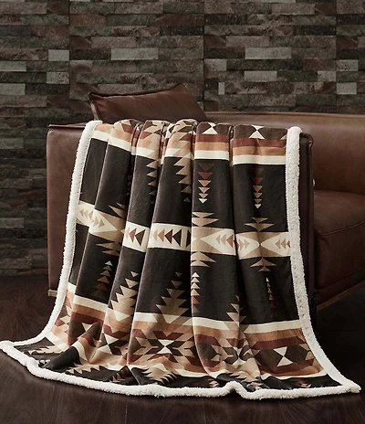 Indigo Hill by HiEnd Accents Yosemite Southwestern Campfire Sherpa Cozy Throw Set