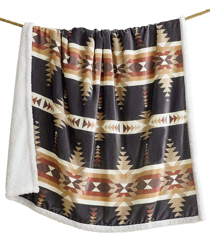 Indigo Hill by HiEnd Accents Yosemite Southwestern Campfire Sherpa Cozy Throw Set