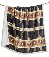 Indigo Hill by HiEnd Accents Yosemite Southwestern Campfire Sherpa Cozy Throw Set