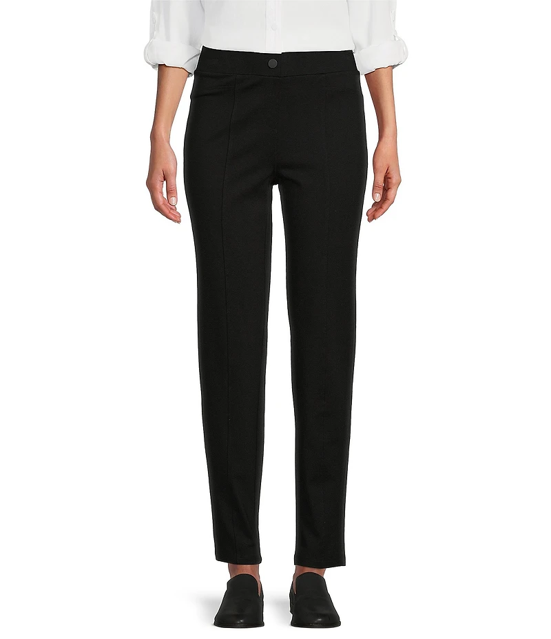 Intro Bella Solid Double Knit Slim Her Straight Leg Pants