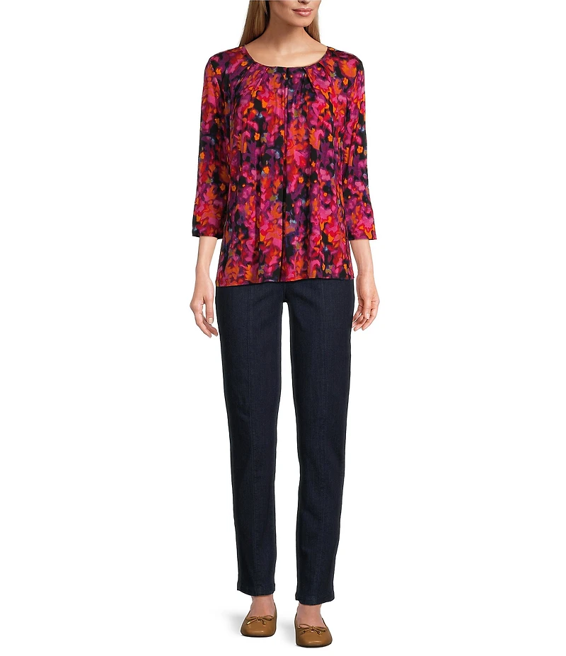 Intro Bella Straight Leg Pull-On Denim Pants