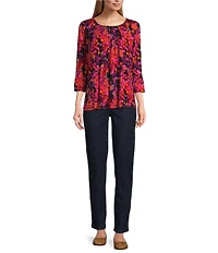 Intro Bella Straight Leg Pull-On Denim Pants