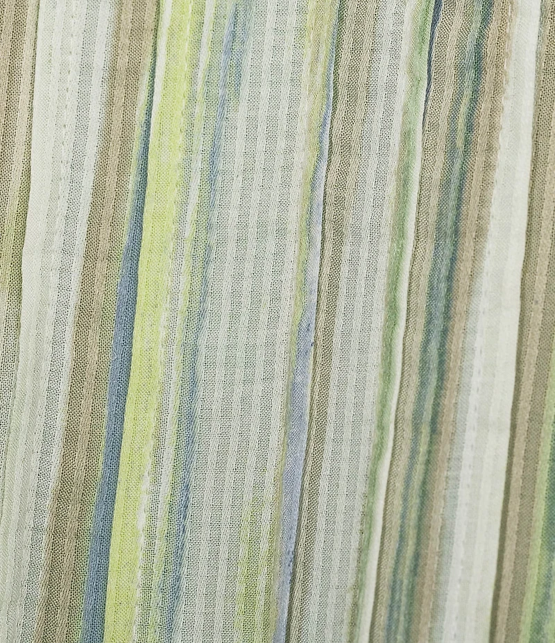 Intro Bok Choy Brush Stroke Print Pleated Button Front Blouse